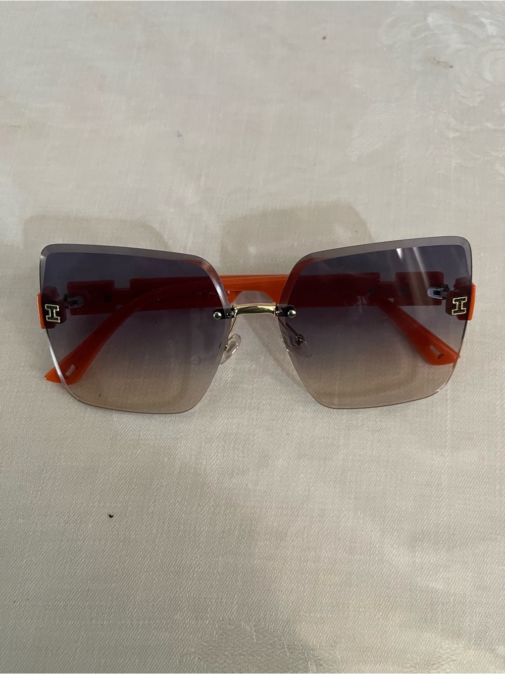 Women's Oversized Orange Gradient Square Sunglasses